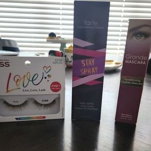 Kiss Lashes,Grande Mascara,and Tarte Setting Spray